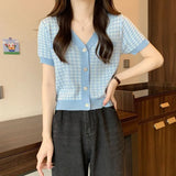 Fongt French Summer T-Shirt Women V Collar Temperament Short-Sleeved Small Short-Term Repair Cloth Wear Clothes In The