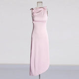 French Retro Style Dress 2025 New Splicing Three-Dimensional Flower Design Sexy Open Fork Ass Skirt Dress
