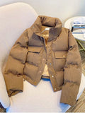 Big Pocket Parka Vintage Jacket Cotton Padded Female Puffer Jacket Overszie Coat Warm Outwear Women's Clothing Trend