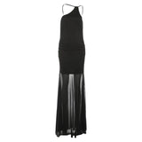 Fongt 2025 Summer New Women's High-End Feeled Sideline Collar Long Dress