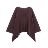 Fongt Asymmetrical V-Necked Collar Sweater High-Waisted Trousers Casual Knitting Set 2025 Spring Girl