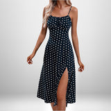 Fongt Women's Fashion Crumped Sexy T-Shirt With Waist Opening Sling Dress