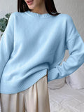 Fongt Autumn And Winter New Hot Round-Neck Sweater Women's Card With Loose Knitting Top