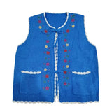 Flower Hollow Out Vest Top Women V neck Sleeveless Sweater