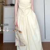 Fongt Sense Asymmetric Folding Design Corset Female High-Waisted Ponbo Skirt Niche Fashionable Suit