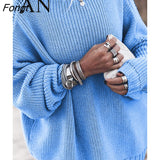 Women's New Winter Sweater Loose Oversize Sweater Coat Woman Sweaters Fashion Sweater Winter Sweater Women Purple