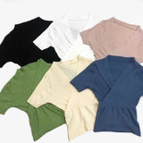 Fongt New Slim Slim Temperament Stature Korean Version V-Neck Temperament Comfortable Wearing Short-Sleeved Bottom Knitted Shirt