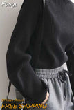 Women Autumn And Winter Half High Collar Knitted Sweaters Solid Female Soft Elastic Soild Color Pullover Button Full Sleeve