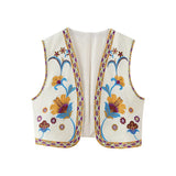 Fongt Embroidered Open Tao 2025 Vest National Style Summer Multi-Color Vest Women's Clothing