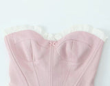 Fongt New Sexy Sweet Thoracic Fish Bone Repair Small Top Dress French Half-Dress