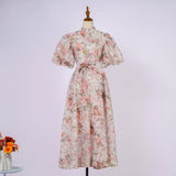 Fongt Court Style High Design Feeling Heavy Industry Nail Drill Short Sleeve Single Buckle Dress + Sling