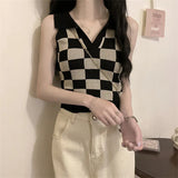 Lattice Collar Sling Vest Women Pure Babes Wear Design Sense Inside A Short Bottom