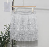 Fongt Tassel Dress Girl Autumn Design Small Babes Dance Irregular A Short Skirt 9039
