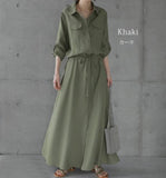 Fongt 2025 New Japanese Pocket Long Sleeves Long Casual Clip Dress Shirt