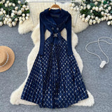 Fongt Belt Dress 2025 Summer To Collect Thin Temperament French Retro Short-Sleeved Print Dress