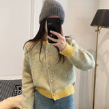 High-Grade Feeling Color Soft Round Collar Long-Sleeved Sweater 2024 Spring Style New Retro Lazy Sweater-Outfit