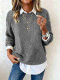 Fongt Sheintemu Autumn And Winter Long-Sleeved Round-Neck Casual Burst Sweater