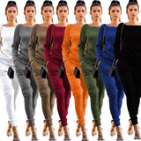 for women two piece set knitted sweater long sleeve pants 2 piece set for women two pieces sets women's suits 1028-1-Outfit