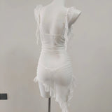 Fongt New Sweet Age-Drinking Girl With Dress Female Design Irregular Folds Showing Thin Babes Skirt