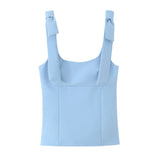 Fongt Sling Sling Waistcoat Women Wear Chic Design Elastic Short Inner Sleeveless Top