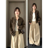 Fongt Languid Wind Kaqi High-Waisted Loose-Legged Slack Pants Women's New Design Sense Of Drag Floor Long Pants