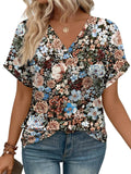 Fongt New Women's Dress Casual Round Neck Striped Multi-Color Short-Sleeved Overseas Hot T-Singing T-Shirt