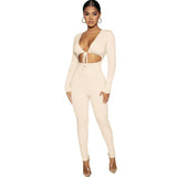 Fongt Summer Women's Sexy Umbilly Tying With Hollow Long Sleeves Of Sleeves