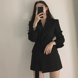 Fongt Celebrity Black Fried Street Small Suit Jacket 2024 Spring And Autumn New Korean Version Loose Casual Suit Jacket Female-Outfit
