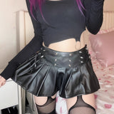 Fongt Punk Street Fashion Trend Metal Rivet Decoration Thorns With A-Word 100-Fold Skirt New