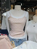 Women Fashion Braces 2023 Ladies Casual Comfortable Solid Knitted Strawberry Floral Versatile Crop Tops For Women's Tops-Outfit