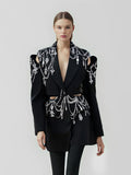Fongt New Small Suit Jacket Female 2024 Summer High Sense Formal Dress Thin Heavy Industry Suit Jacket Female-Outfit