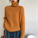 Wind, High Collar, Thin Sweater, Bright Silk Design, Solid Color Slim, Bottomed Sweater, Autumn And Winter Blouse-Outfit