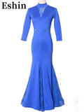 2024 Summer New Fashion Standard Dance Dress Performance Waltz Modern High Neck Lace Social Elegant Y2k Dresses TH2800-Outfit