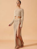 Fongt Long-Sleeved Blouse Beach Burqa Sexy Bikini Hoodie Sunscreen Suit Woman