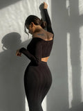 Fongt Tight Knitted Set Autumn/Winter 2023 New Women's Long-Sleeved Sweater Skirt