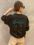 Graphic Letter Sweatshirts for Women Fashion Hooded Pullovers Vintage Female Loose Sweatshirt Hoodies 2023 Spring