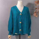 New 2021 Winter Spring Women's Sweaters V-Neck Buttons Cardigans Oversize Fashionable Korean Ladies Knitwears