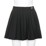 Fongt White Pleated Skirt Short Female Elastic Waist Mini Skirt Sexy Micro Summer Embroidery Mini Tennis Skirt New