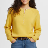 Fongt Women's Autumn And Winter Casual Round-Neck Sweater Henry Shirt Button Knitted Coat