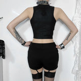 Spring And Summer 2024 New Dark Street Nail Printed Vest Girl-Outfit