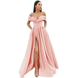 Fongt 2025 New Party Evening Dress Word Shoulder-Singing Noodles Long Overseas Warehouse