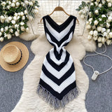 Fongt Vacation Wearing Women's Dress Summer Retro Color Linguist Repair Slim Slimy Tuxed Dress