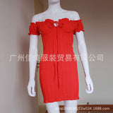 New Independent Station Wish Strapless Short-Sleeved Dress Sexy Short Skirt In Stock-Outfit