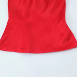 Fongt And White Tsets 2025 Spring And Summer Shoulder Repair Silk And Silk Textured Back Zipper Short Vest Woman