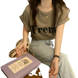 Fongt Short-Sleeved T-Shirt Female Summer 2024 New Net Red Design Sense Small Loose Chic Jacket Ins