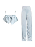 Fongt Design Set Women 2025 Spring New Sexy Lumbar Bow High-End Trousers Two Sets Of