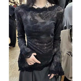 Fongt Cool Sister Style Lace Splicing Hollow Shoulder Vest Female Niche Irregular Thin Coat Summer