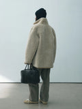 [Daihe] Winter New Casual Lapel Simple Versatile Teddy Hair Two Wear Long Plush Coat H7858-Outfit