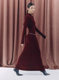 Fongt High-Collar Dress Knitted One-Step Skirt Solid-Colored Bottom Dress 2024 Autumn And Winter Sweater