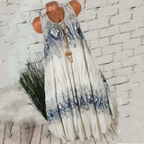 Temperament Commute Summer Digital Print Sleeveless Round Neck